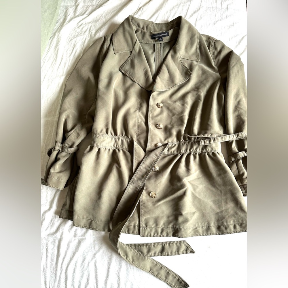 Banana Republic Olive Tie-front Jacket